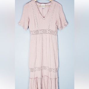 Blush pink Swiss dot dress